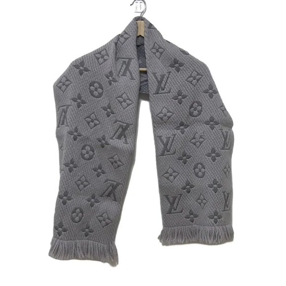 Auth LOUIS VUITTON Echarpe Logomania M74742 Gris Perle - GM0194 Scarf - Picture 1 of 7